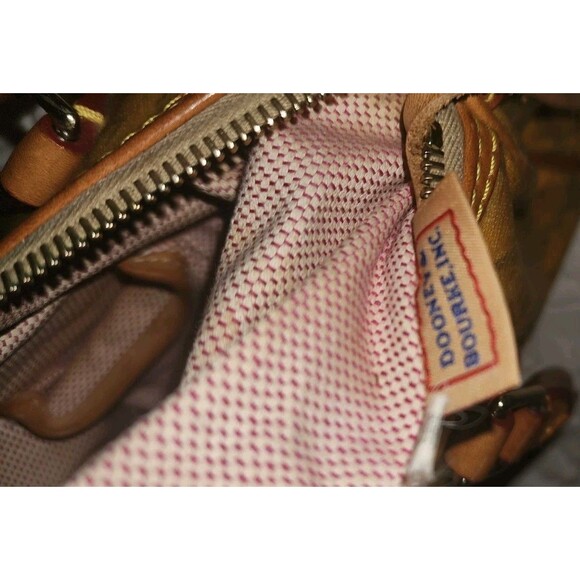 Dooney and Bourke Small Dome Canvas and Leather Signature Ivory Lara Handbag - Picture 9 of 10